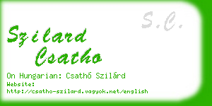 szilard csatho business card